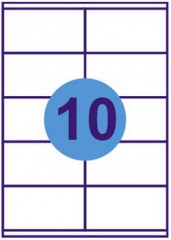 Этикетки на листе Этикетки на листе А4 формата 10 stikers 105*57 mm