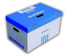 Husă pentru boxuri de arhivare alb-albastru Donau Husă pentru boxuri de arhivare alb-albastru