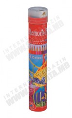 Creioane colorate Memoris-Precious Creioane colorate 12 culori în tub metalic cu ascuţitoare