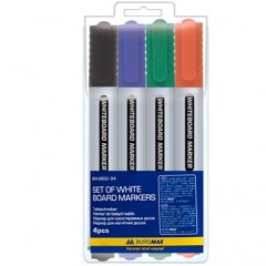 Маркер комплект Канцтовары BUROMAX Набор маркеров для сухостираемых досок WhiteBoard 2-4 мм (4 шт)