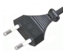  Cable Power Cord H05VVH2-F, 2.5A 250V plug, 2X1.00mm2, 1.8M+ socket