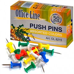 Кнопки Office Line Кнопки-гвоздики (50шт, цветные)