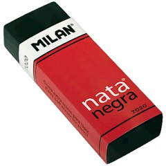 Ластик, резинка MILAN Ластик MILAN 7020 "Soft Black" черный прямоугольный, серия "NATA"
