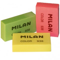 Ластик, резинка MILAN Ластик MILAN 936 цветной прямоугольный, серия "PLASTICO"